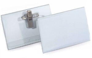 50 holders for 90x54mm name cards with clip and pin 810119