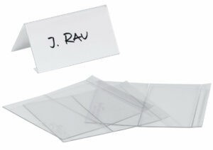 10 doppelseitig faltbare PET-Ständer für 100 x 52 mm große Karten 804719
