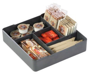 Boxes with compartments for coffee zone accessories