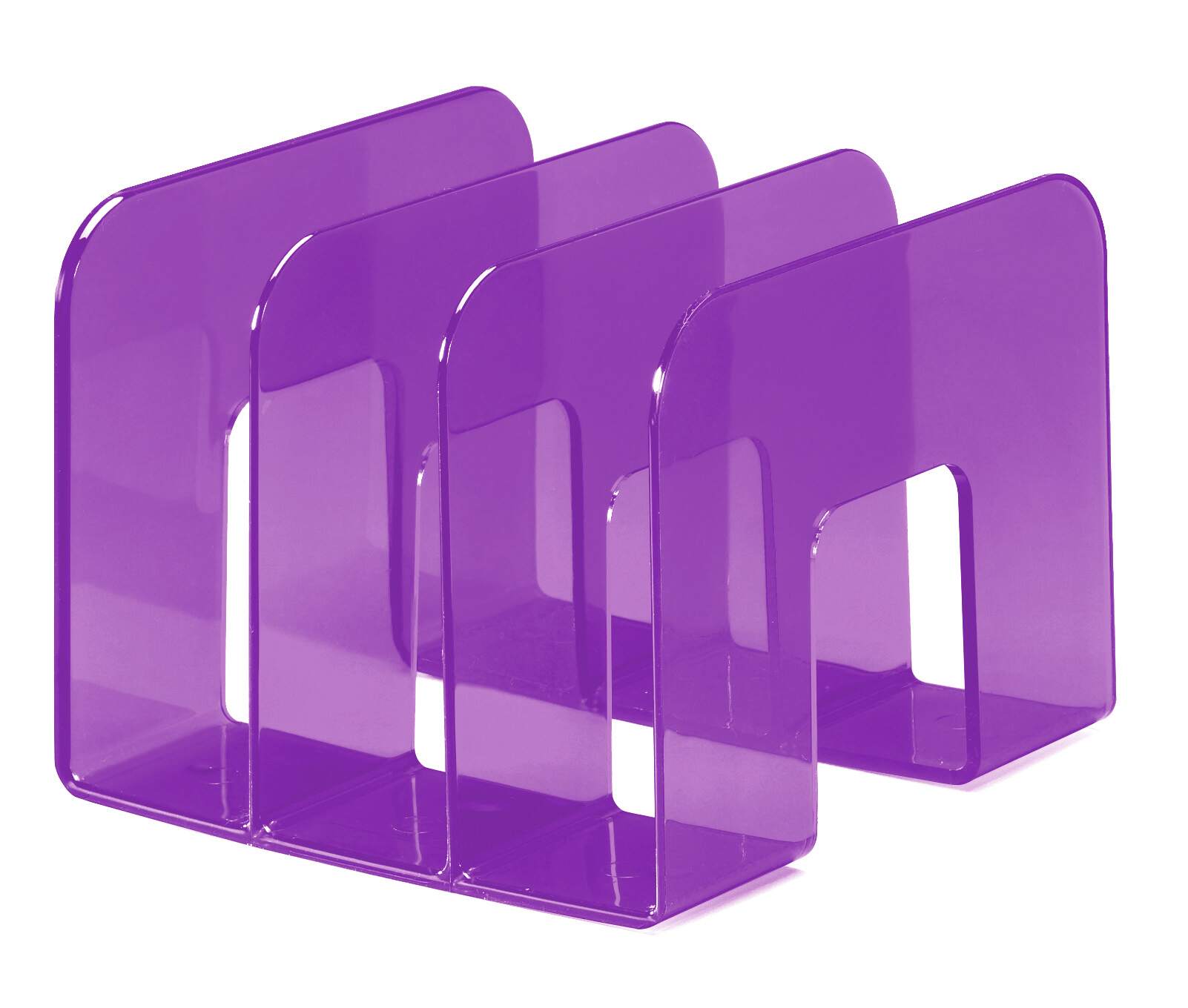 Trijų skyrių violetinis skaidrus stovelis katalogams 1701395992