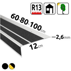 12cm non-slip aluminum profile for stairs
