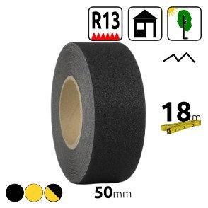 50mm wide, soft, aluminum-based tape that adapts to uneven surfaces to reduce slippage