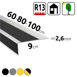 9cm non-slip aluminum profile for stairs