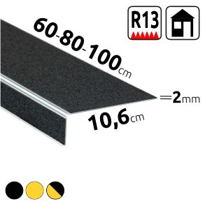 Нековзкий алюмінієвий профіль для сходів 10,6 см