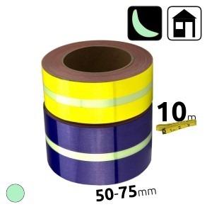 Glow-in-the-dark evacuation tapes of various colors