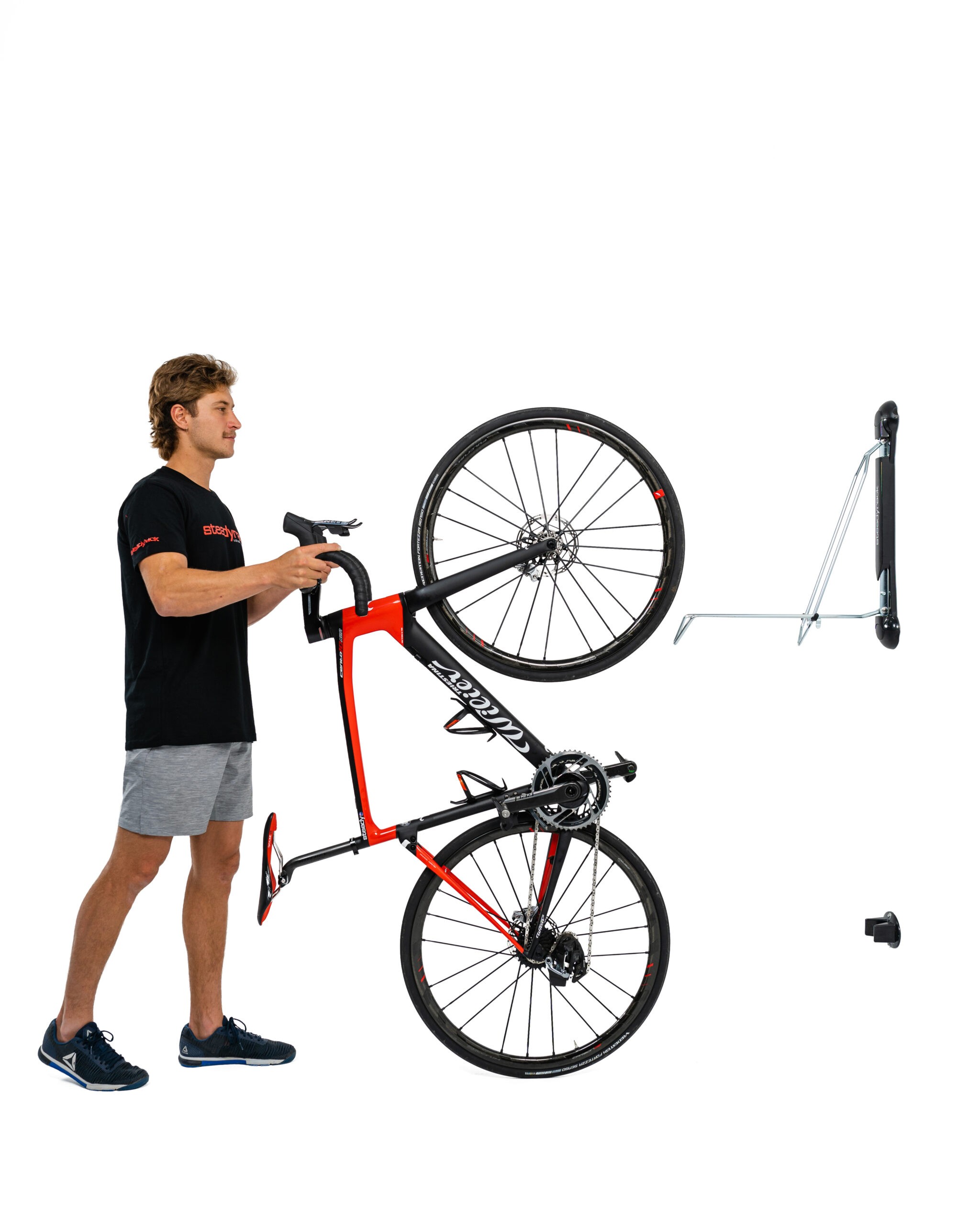 Bike racks Steadyrack CLASSIC for electric, road, hybrid, small MTB, BMX bikes with tires up to 5,33 cm wide